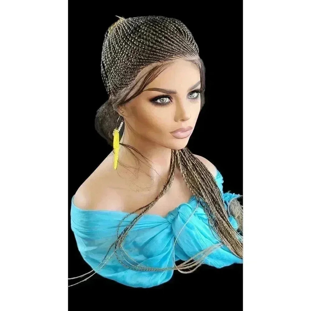 100% Handmade Shuku Style Jumbo Box Braided Lace Wig - Ombre Black, 28" Long NWT - Picture 5 of 15